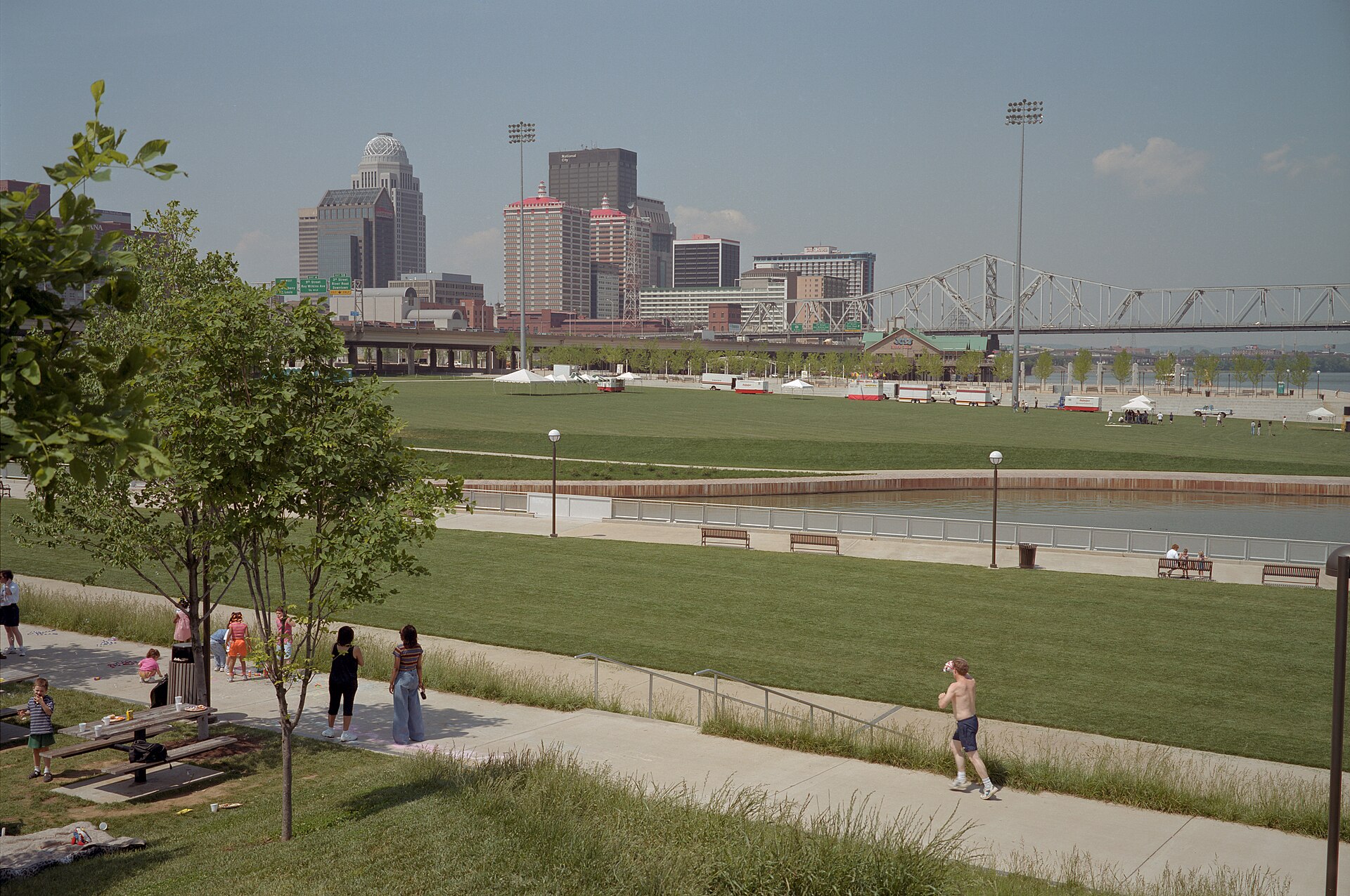 Downtown Louisville from Waterfront Park near Preston Street, a block from the 200 block of East Main.