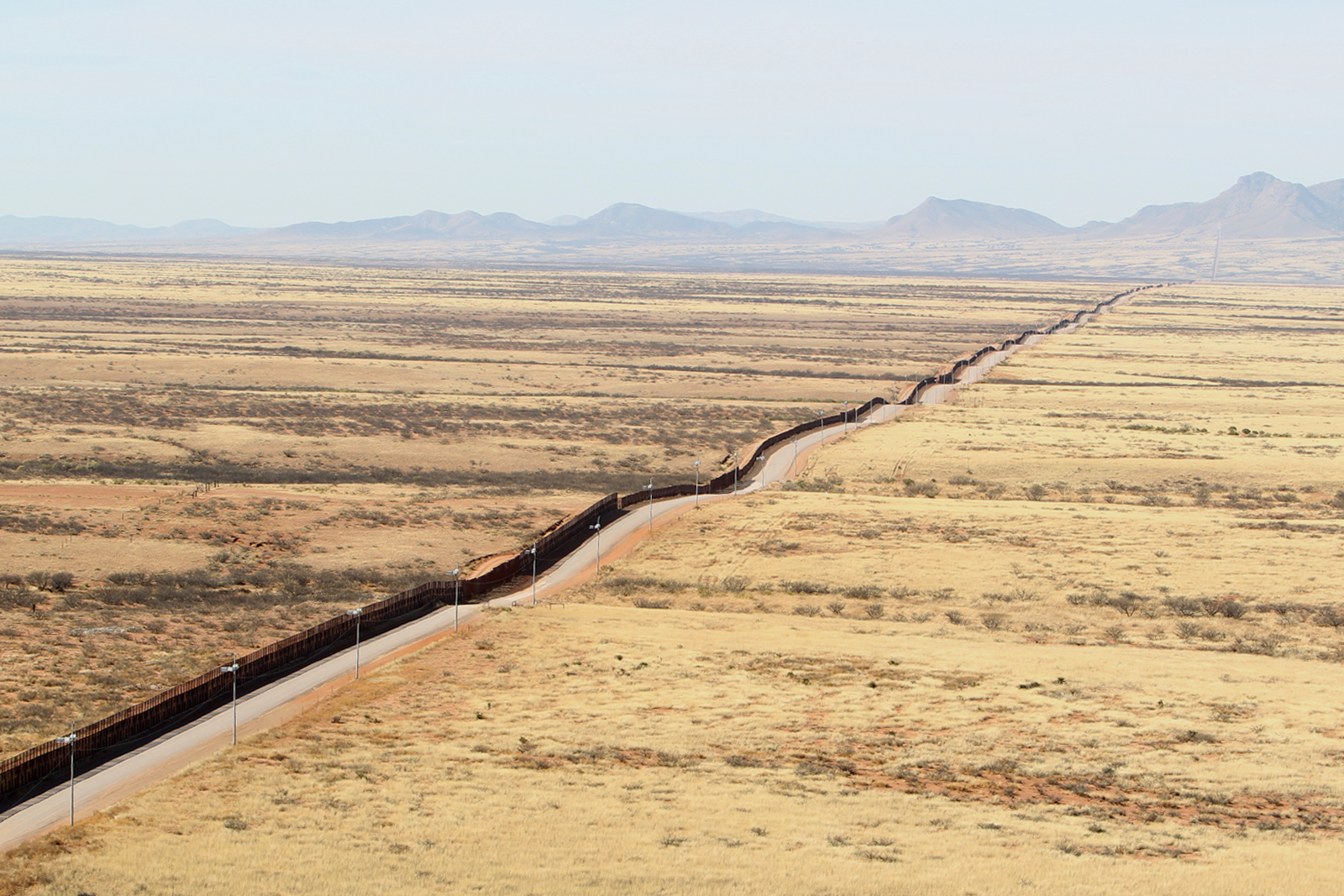 U.S.–Mexico border fence in Arizona.