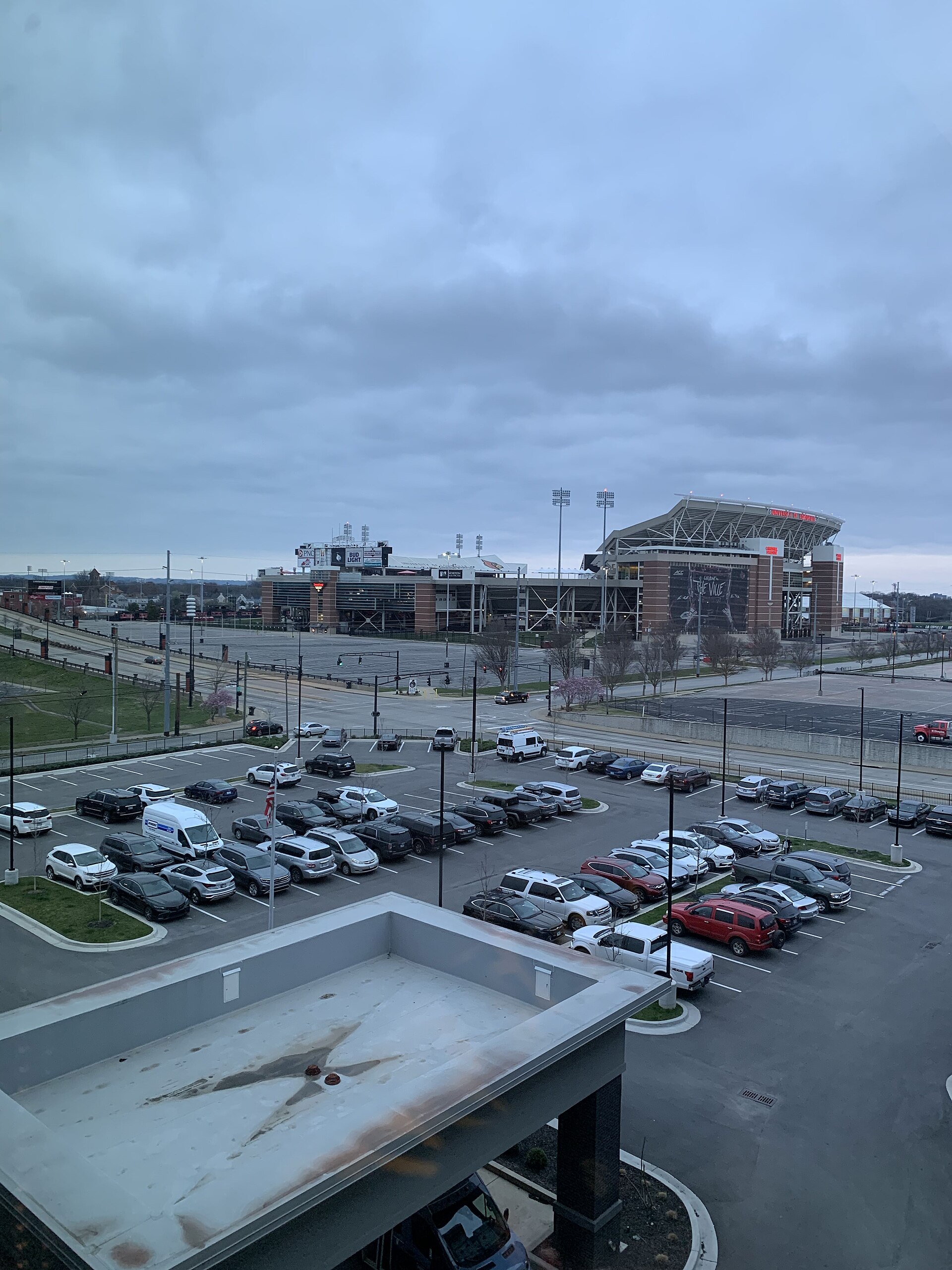 L&N Stadium, Louisville’s home football stadium, seen from the west in March 2023.