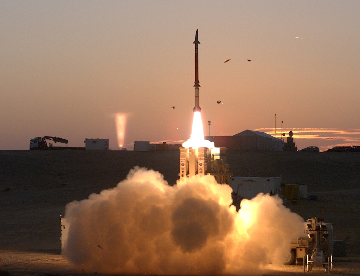 A David’s Sling interceptor, one of the systems in Greece’s Achilles Shield package.