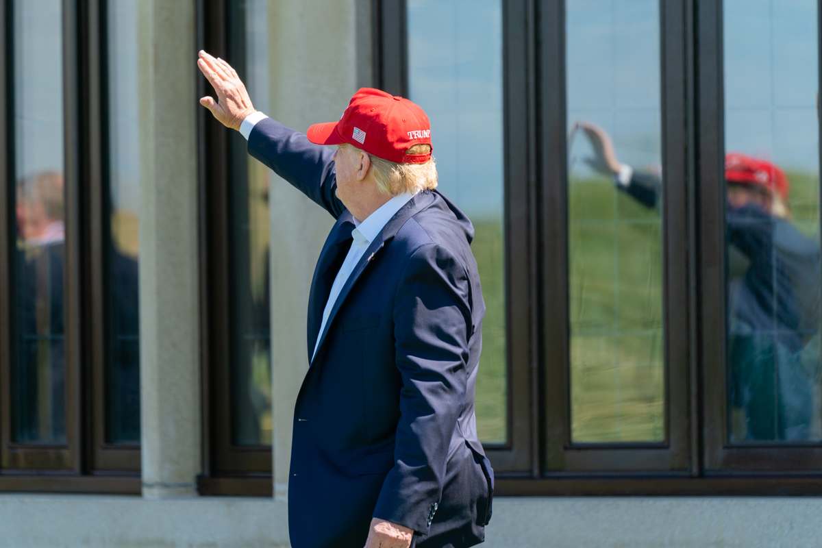 President Donald Trump at his golf resort in Ireland