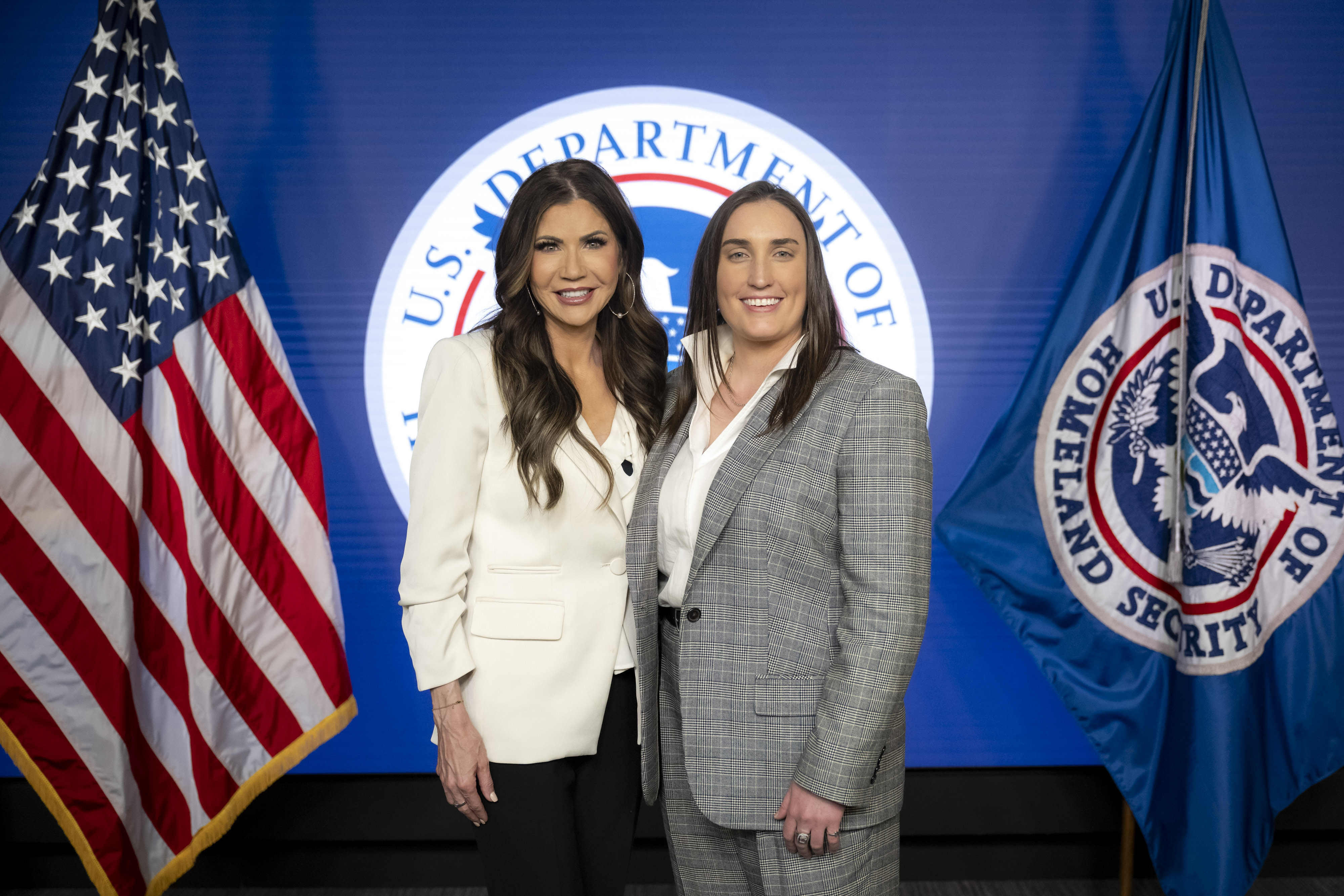 Homeland Security Secretary Kristi Noem at ICE headquarters in Washington, March 2025.