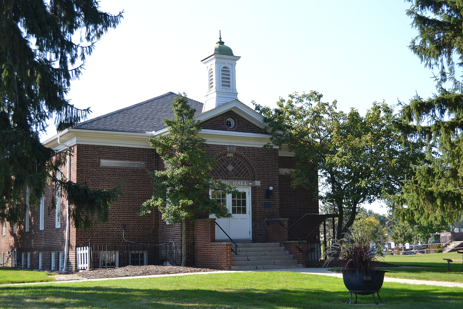 North Olmsted Old Town Hall, a historic civic building in the suburb where the shooting happened.