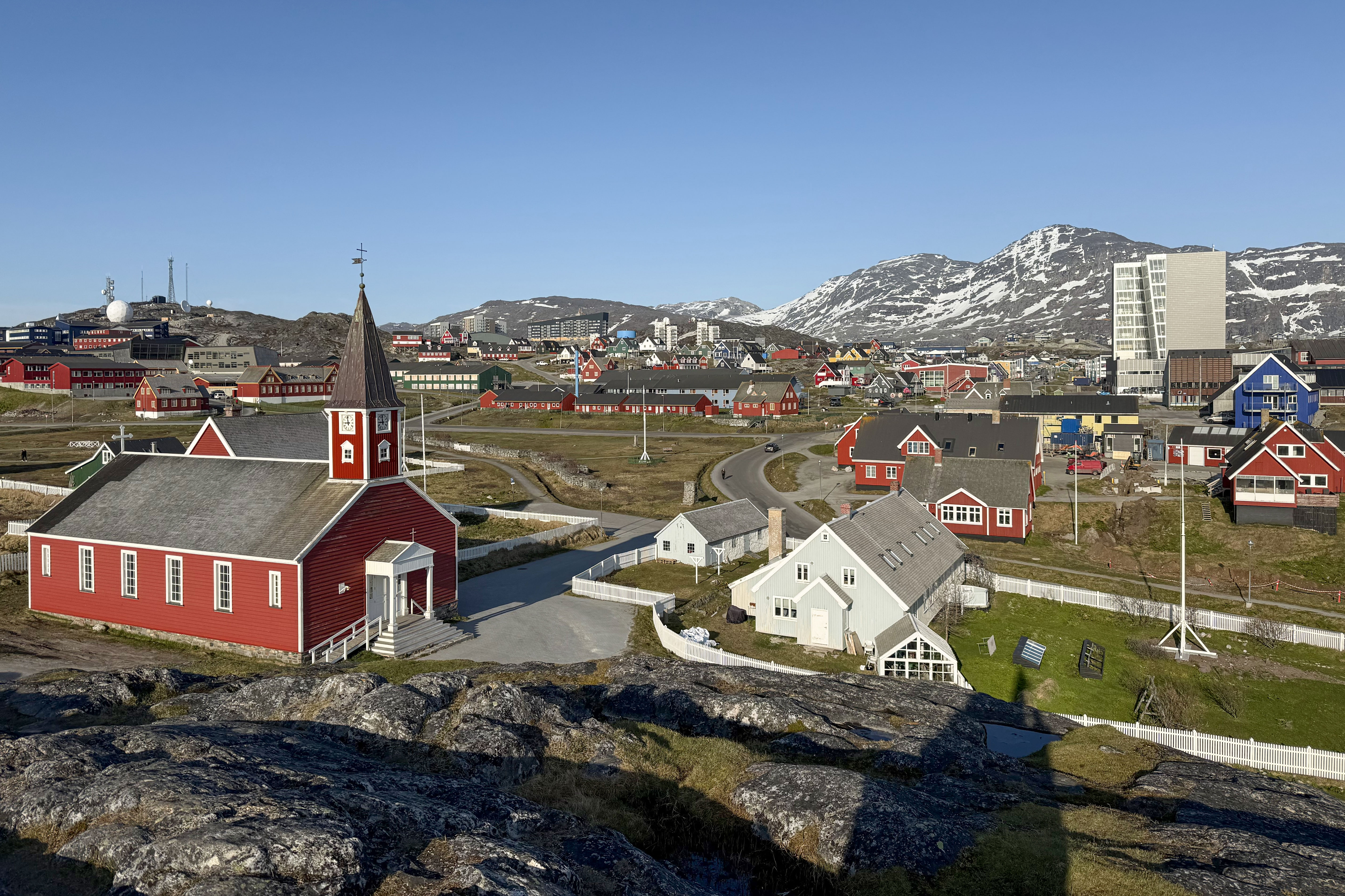 View of Nuuk, Greenland, near Nuuk Cathedral.