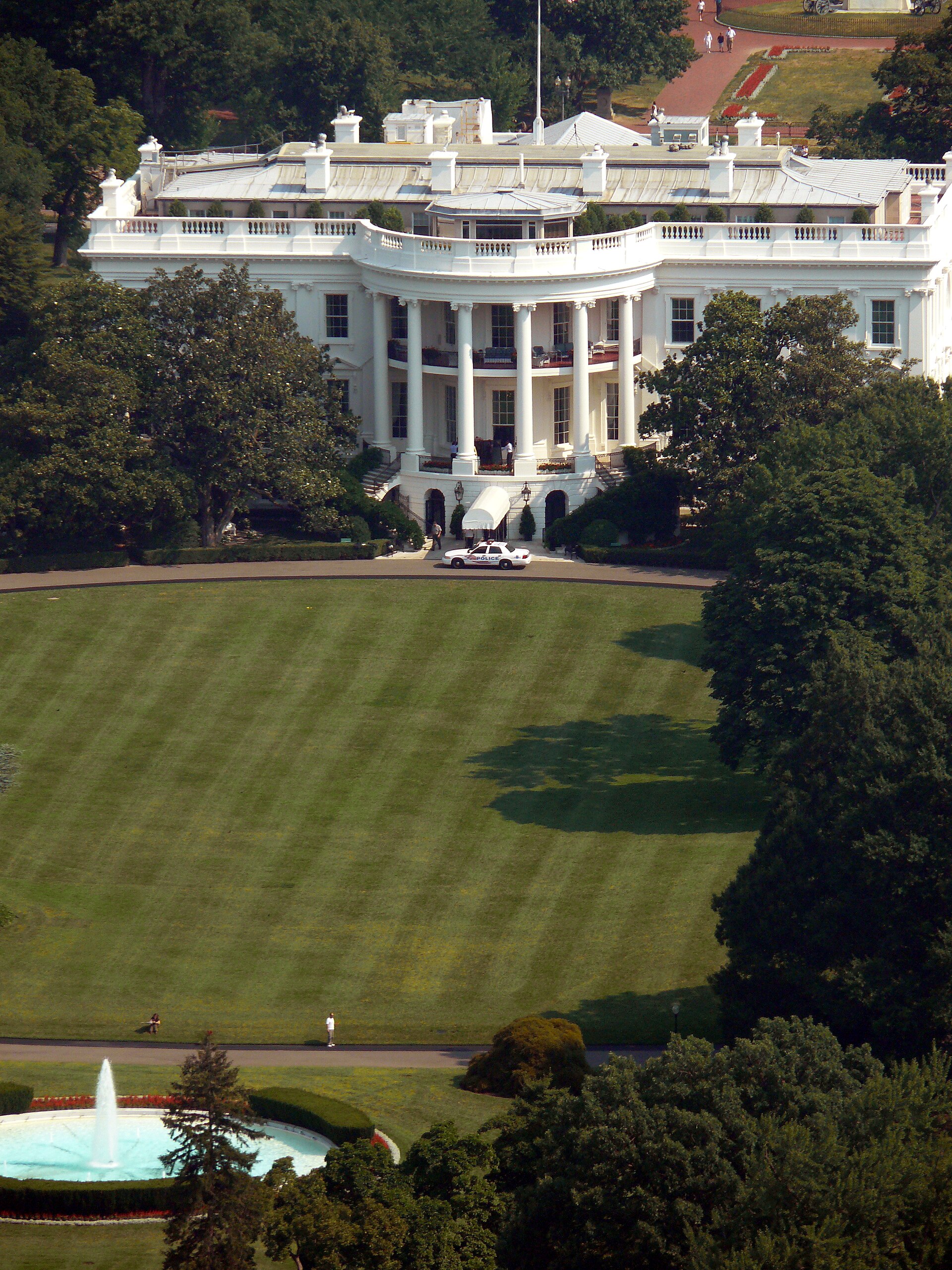 The south facade of the White House in Washington, D.C.