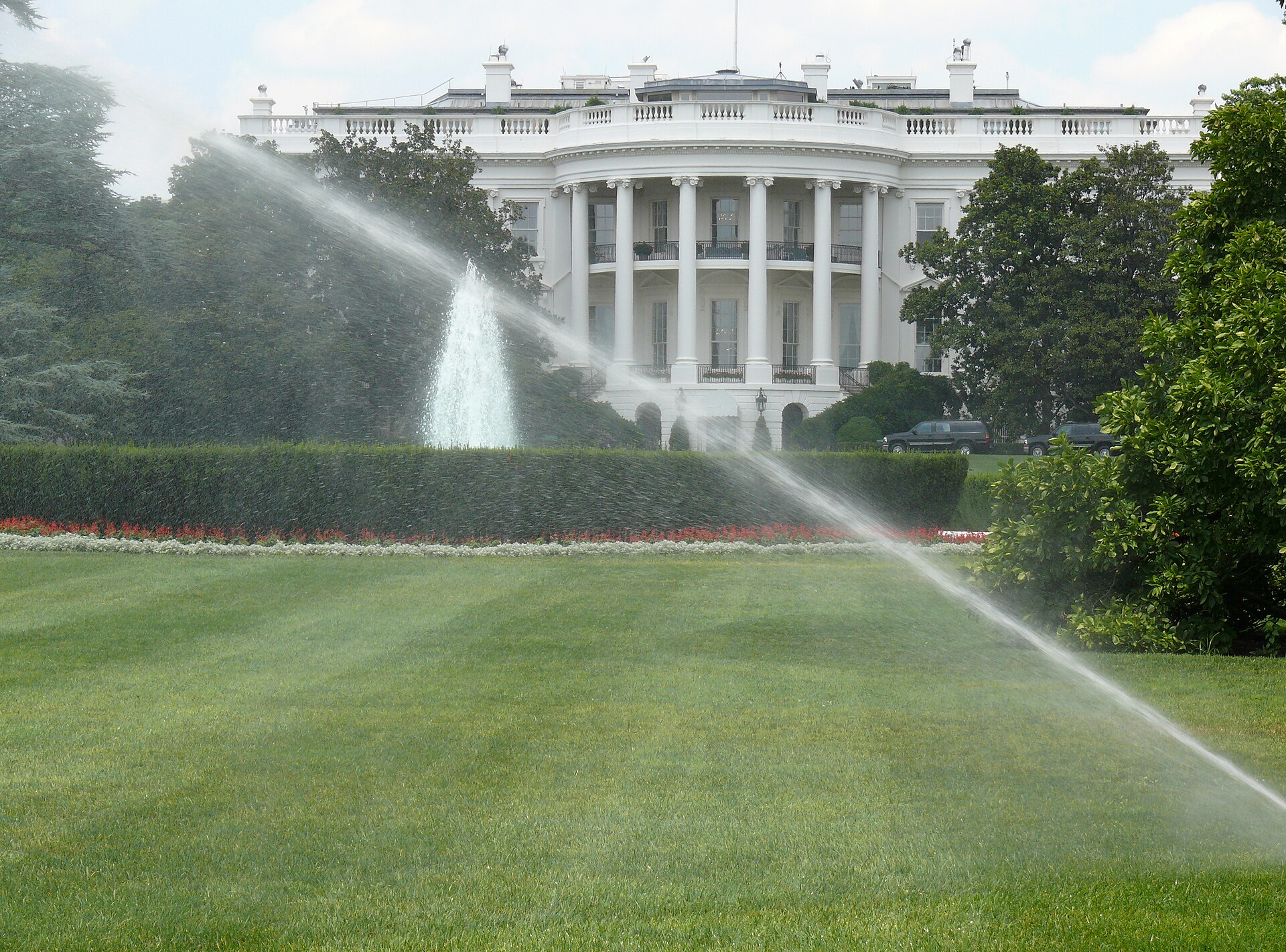 The south facade of the White House in Washington.
