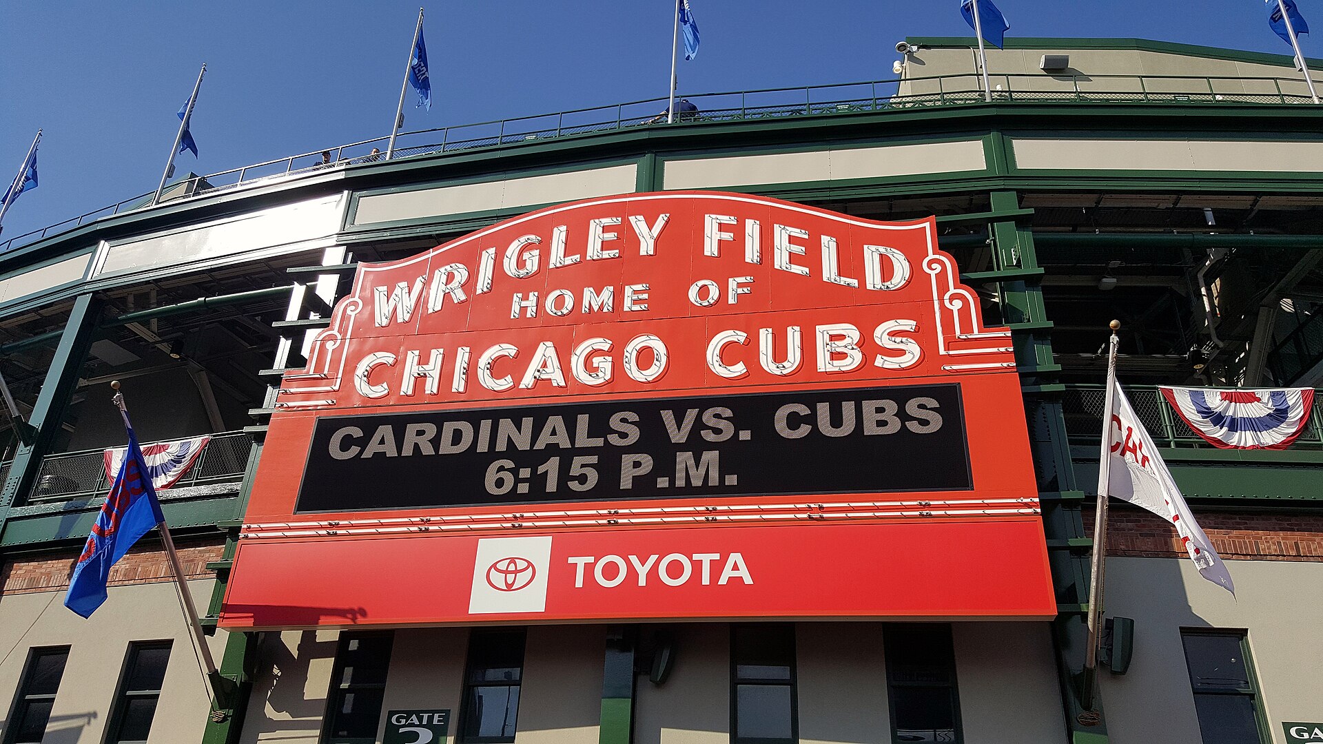 The Wrigley Field marquee in Chicago