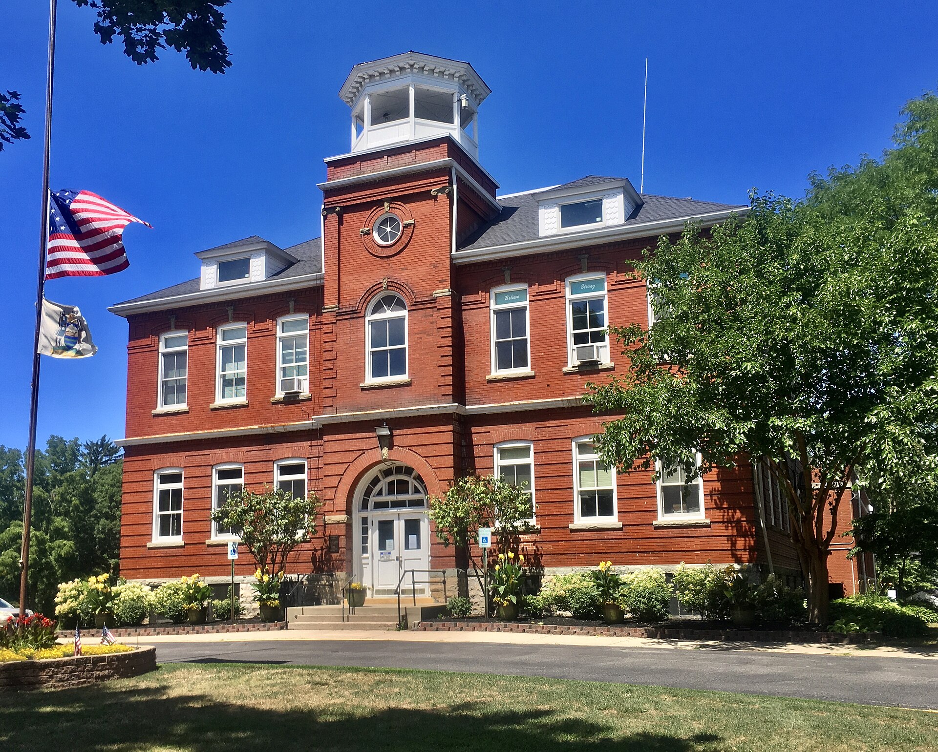 Lewiston Municipal Building - fmr Lewiston High School (aka "The Red Brick Schoolhouse") - Lewiston, New York - 20200730
